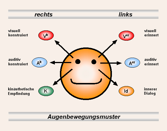 Schematische Darstellung der Augenbewegungsmuster